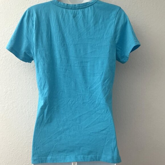 BLUE LIGHTWEIGHT SHORT SLEEVE TEE SHIRT - Picture 5 of 8